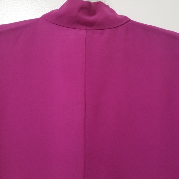 Keepsake The Label Pink Bow Tie Chiffon Blouse V-neck Puff Sleeve Rex Fit XXS - Picture 8 of 11